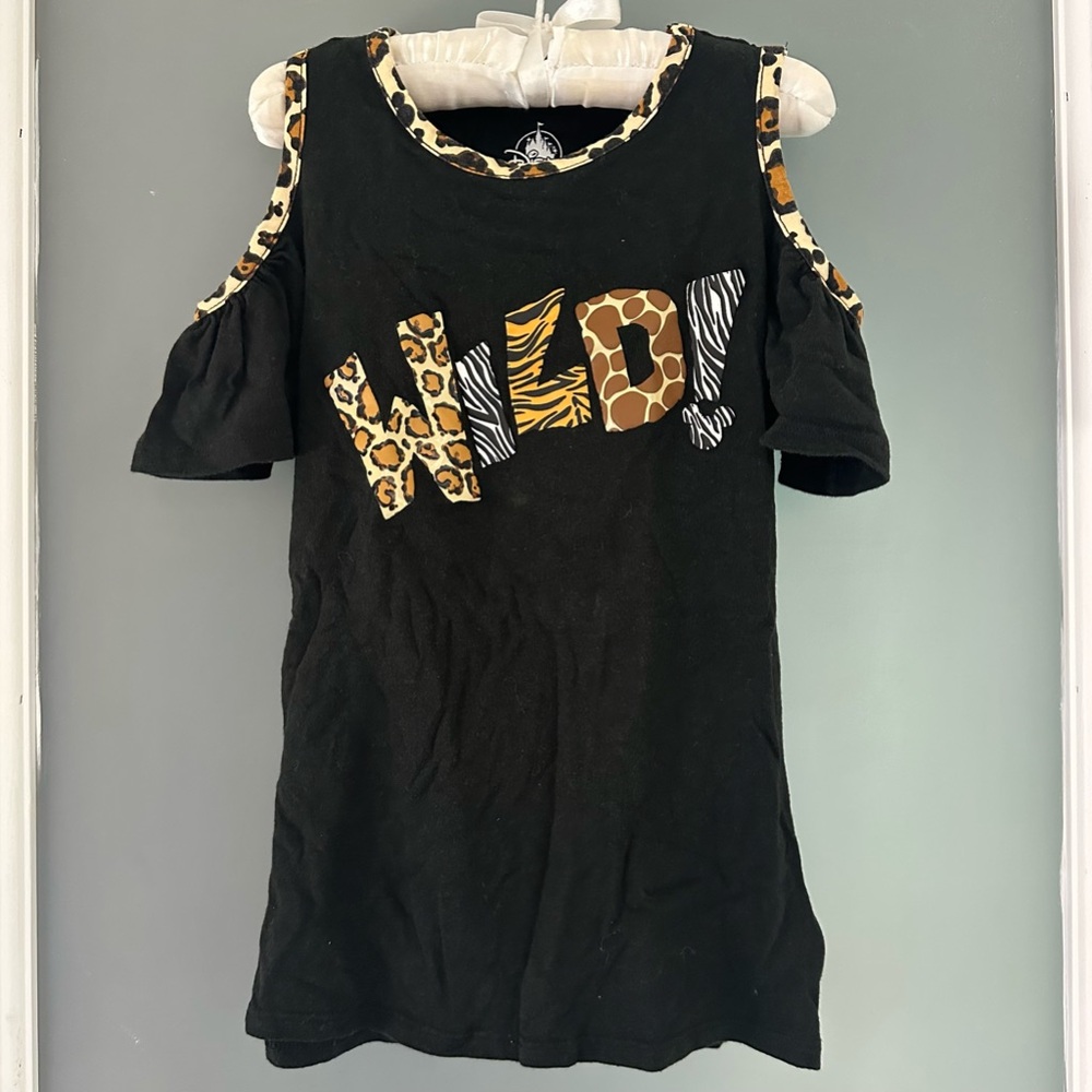 Disney’s Animal Kingdom “Wild!” Graphic Cold Shoulder Top.